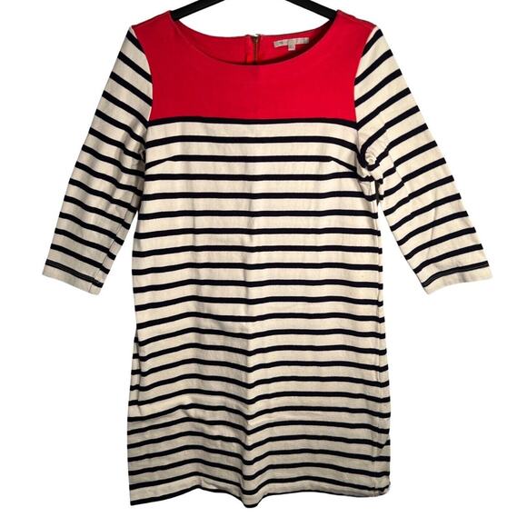 GAP Dresses & Skirts - Gap Dress Womens Size M Red Blue White Stripe Tunic Cotton Boatneck Back Zip
